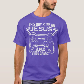 Camiseta Este Rapaz Funciona Com Jesus e Videos games Crist