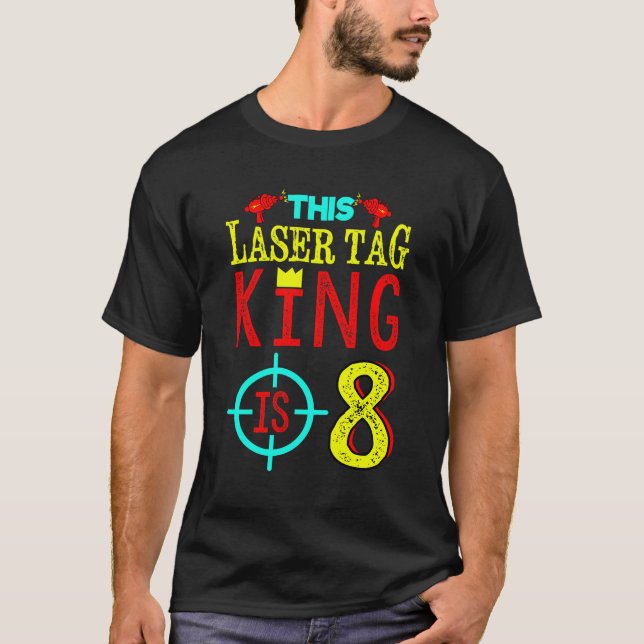Camiseta Este Rei Da Etiqueta A Laser Tem 8 Anos (Frente)