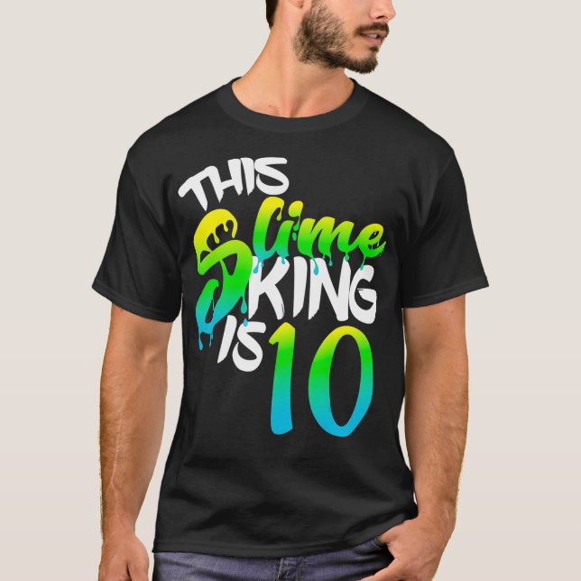 Camiseta Este Rei Slime É 10 Festas de aniversário De Diver (Frente)