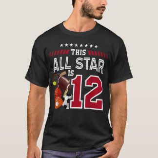 Camiseta Este Todas as Estrelas É Aniversário de 12 Anos Am