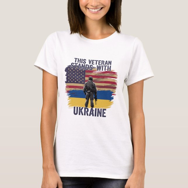 Camiseta Este Veterano Apoia a Ucrânia 10  (Frente)