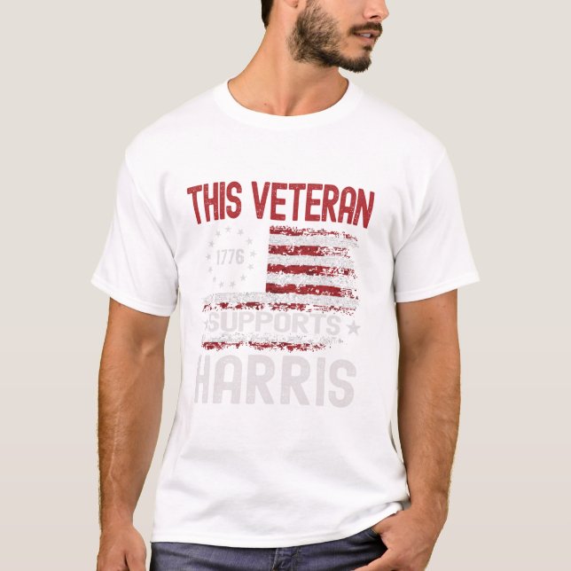 Camiseta Este Veterano Apoia Harris (Frente)