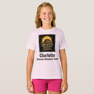 Camiseta Estegossauro Dinossauro Pré-Histórico Lua