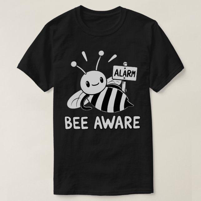 Camiseta Esteja ciente de que a Bebê tem sinal de alarme (Frente do Design)