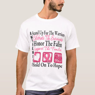 Camiseta Esteja comemoram acima o cancro da mama da colagem