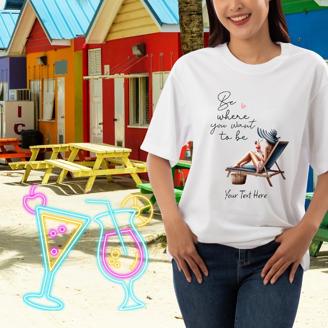 Camiseta Esteja Onde Você Quer Estar Sobredimensionado (Criador carregado)