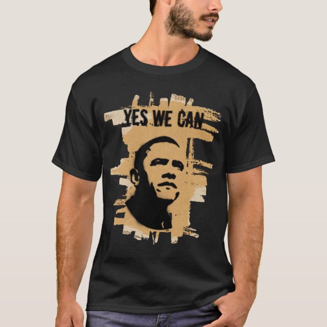 Camiseta Estêncil de Barack Obama (ambos os lados)… - (Frente)