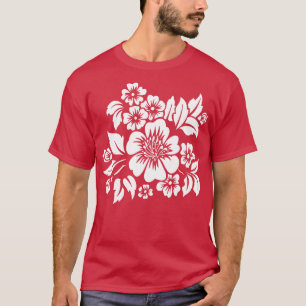 Camiseta EstêncilEstilo 3 TShir de Verão Floral de Hibiscus