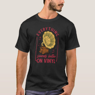 Camiseta Estéreo Vinil Record Buff Music Disk Player Áudio