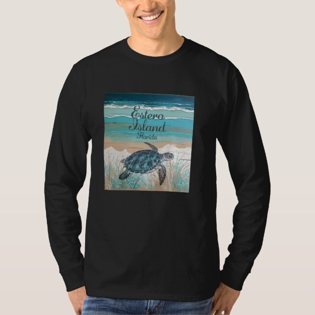 Camiseta Estero Island Sea Turtle Lover Coastal Blu (Frente)