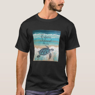 Camiseta Estero Island Sea Turtle Lover Coastal Blu