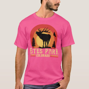 Camiseta Estes Park Colorado Vintage Sunset Elk Rocky Monte
