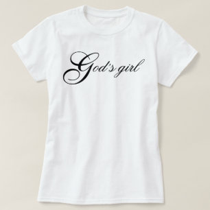 Camiseta estética angelical script "menina de Deus" afirmaç