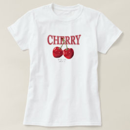 Camiseta Estética Cereja Fruta de Verão Fofa