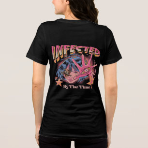 Camiseta Estética Ciber Y2K Infectada no Design de Anime