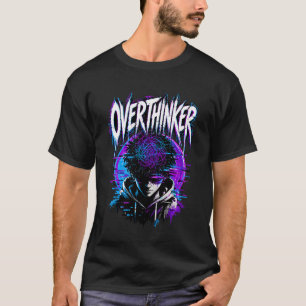 Camiseta Estética Ciborgue Arte Glitch Pensador Excessivo