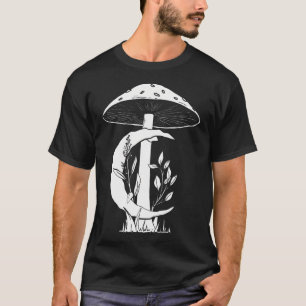 Camiseta Estética Cottagecore Cogumelo Fase da Lua Crescent