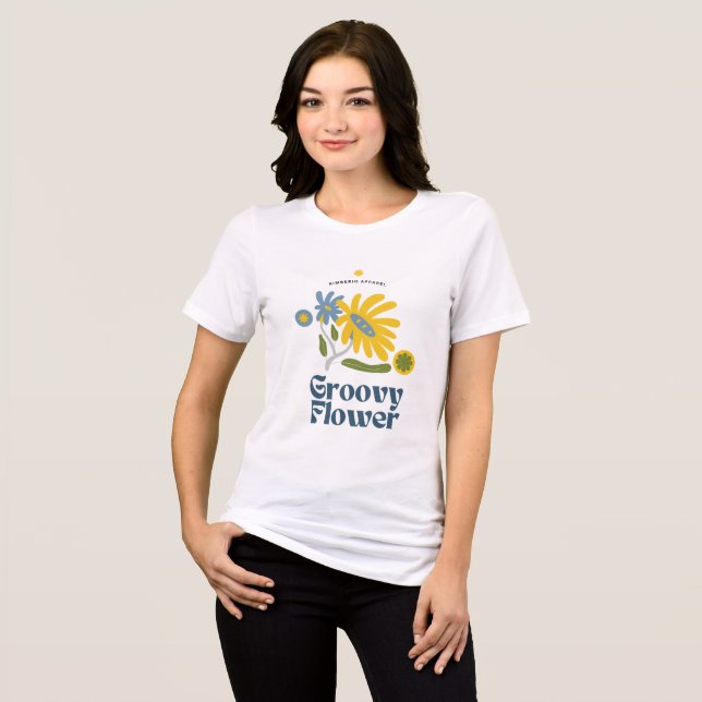 Camiseta Estética da Flor de Groovy (Frente Completa)