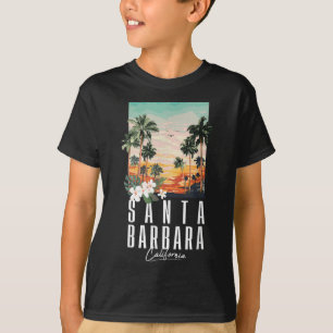 Camiseta Estética da Praia da Califórnia Santa Bárbara Palm