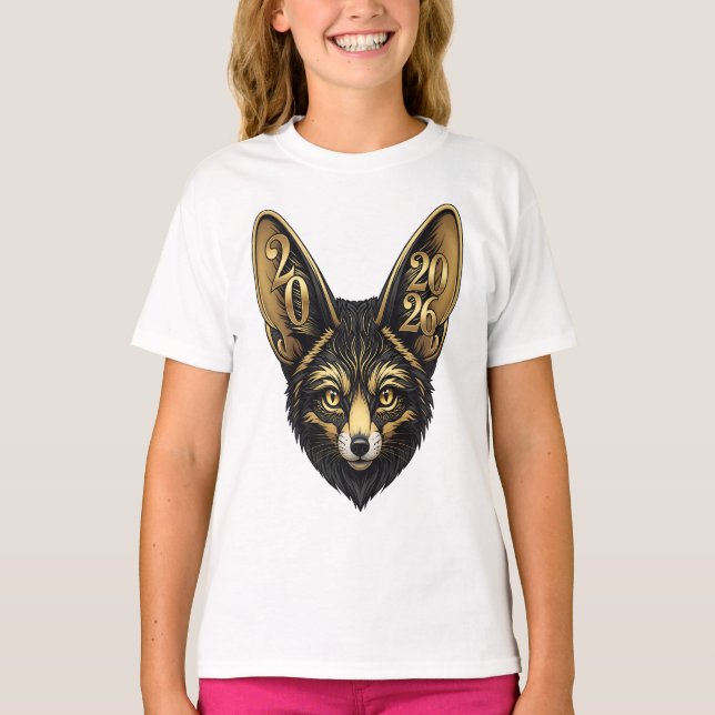 Camiseta Estética de arte ouro e negra ano 2026 (Frente)