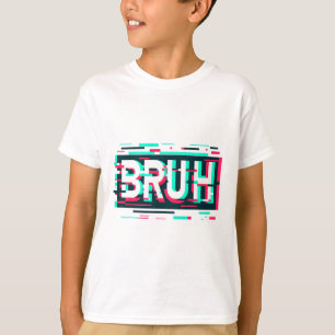 Camiseta Estética de Falha Gamer Bruh Meme Meninos Masculin