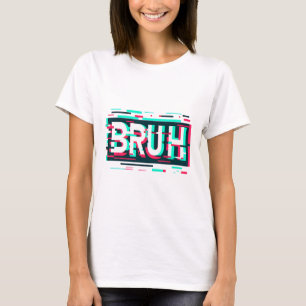 Camiseta Estética de Falha Gamer Bruh Meme Meninos Masculin