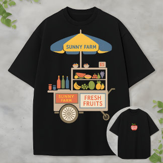 Camiseta Estética de Feira de Produtores Frutas Frescas Sol