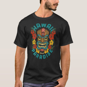 Camiseta Estética de Férias na Praia Tiki Havaiana Impressa