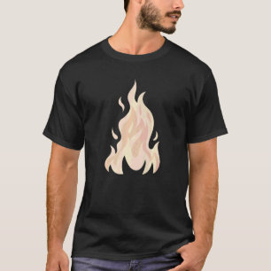Camiseta Estética de Fogo Chama Pastel Dinamarquês