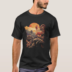 Camiseta Estética de Galo Caipira Vintage para Quintal de G