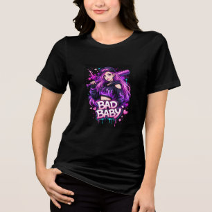 Camiseta Estética de Garota Má   Gráfica de Street