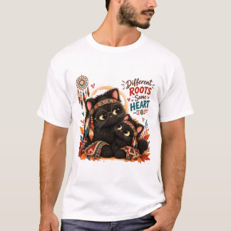 Camiseta Estética de Gato Preto Vintage – Gótico F