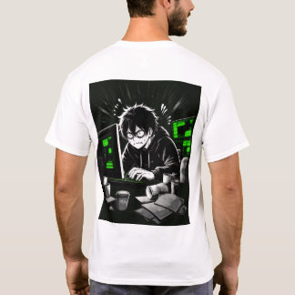 Camiseta Estética de mesa de computador cyberpunk de hacker