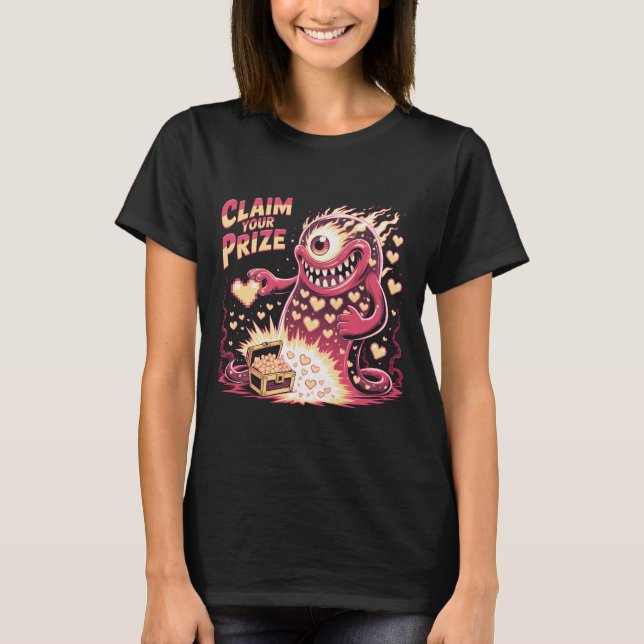 Camiseta Estética de Pixel Art de Cíclope Monstro Retro Gam (Frente)