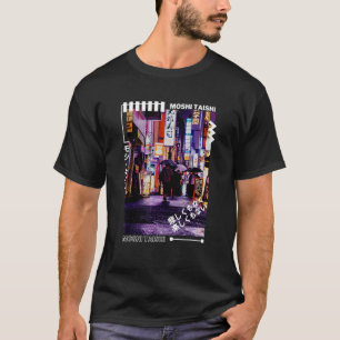 Camiseta Estética de Roupas de Rua Cyberpunk Japonesa de Tó