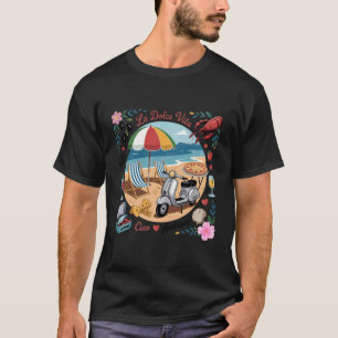 Camiseta estética de verão italiano garota limpa sardinha p