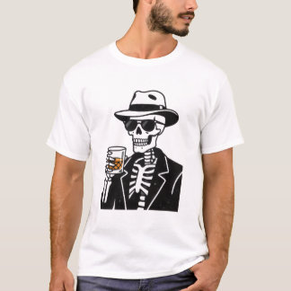 Camiseta Estética do Cool Skeleton Jazz Club – Fed