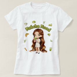 Camiseta Estética do Humor do Matcha Design Cute Vibrações