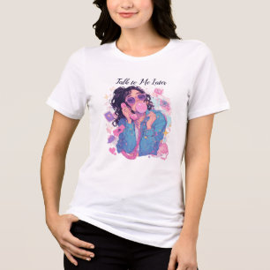 Camiseta Estética dos Anos 90 Garota do Telefone Retrô