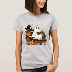 Camiseta Estética Fantasma Cozy de Halloween para Amantes d