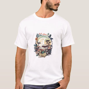 Camiseta Estética Goblincore e Cottagecore Cogumelo Calmo