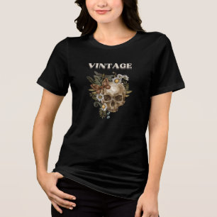 Camiseta Estética Góthica Floral Retro