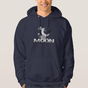 Camiseta estética gótica escura de corvo lunar com