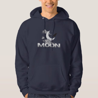 Camiseta estética gótica escura de corvo lunar com