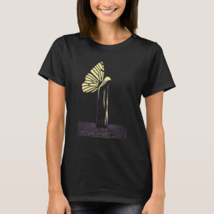 Camiseta Estética Gótica Grunge Desgastada Borboleta Fantas