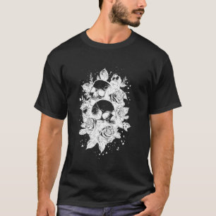 Camiseta Estética Gótica Rosa Floral Alternativa