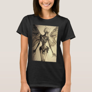 Camiseta Estética Grunge Fairycore Butterfly Horror Gótico
