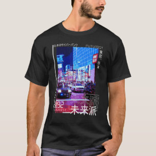 Camiseta Estética Japonesa Cyberpunk de Rua de Tóquio Japa