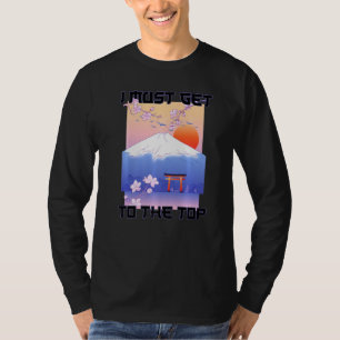 Camiseta Estética Japonesa  Eu Devo Chegar ao Topo  Cereja