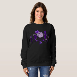 Camiseta Estética Meia-Noite Celestial Fase da Lua & Lírios